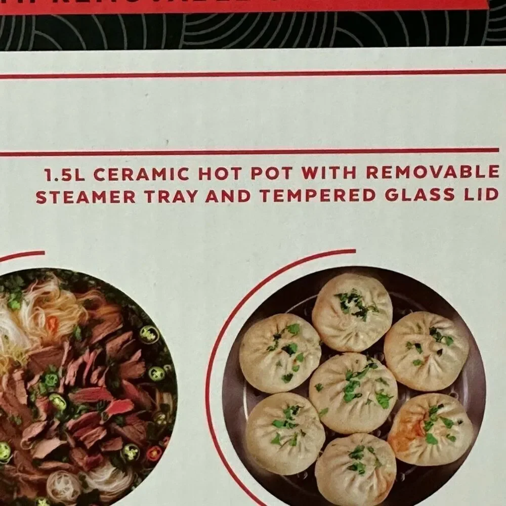 Parini 6-Cup Electric Hot Pot With Removable Steam Tray